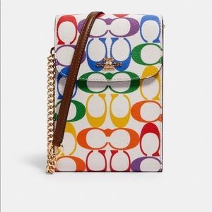 ***SOLD***Coach X Pride Rachel Phone Crossbody In Rainbow Signature Canvas 2398